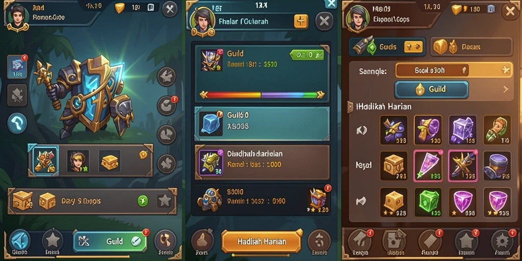 Screenshot aplikasi menampilkan antarmuka yang interaktif.